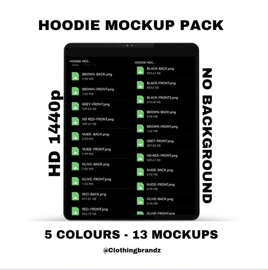 HOODIE MOCKUP PACK (HD + NO BG)